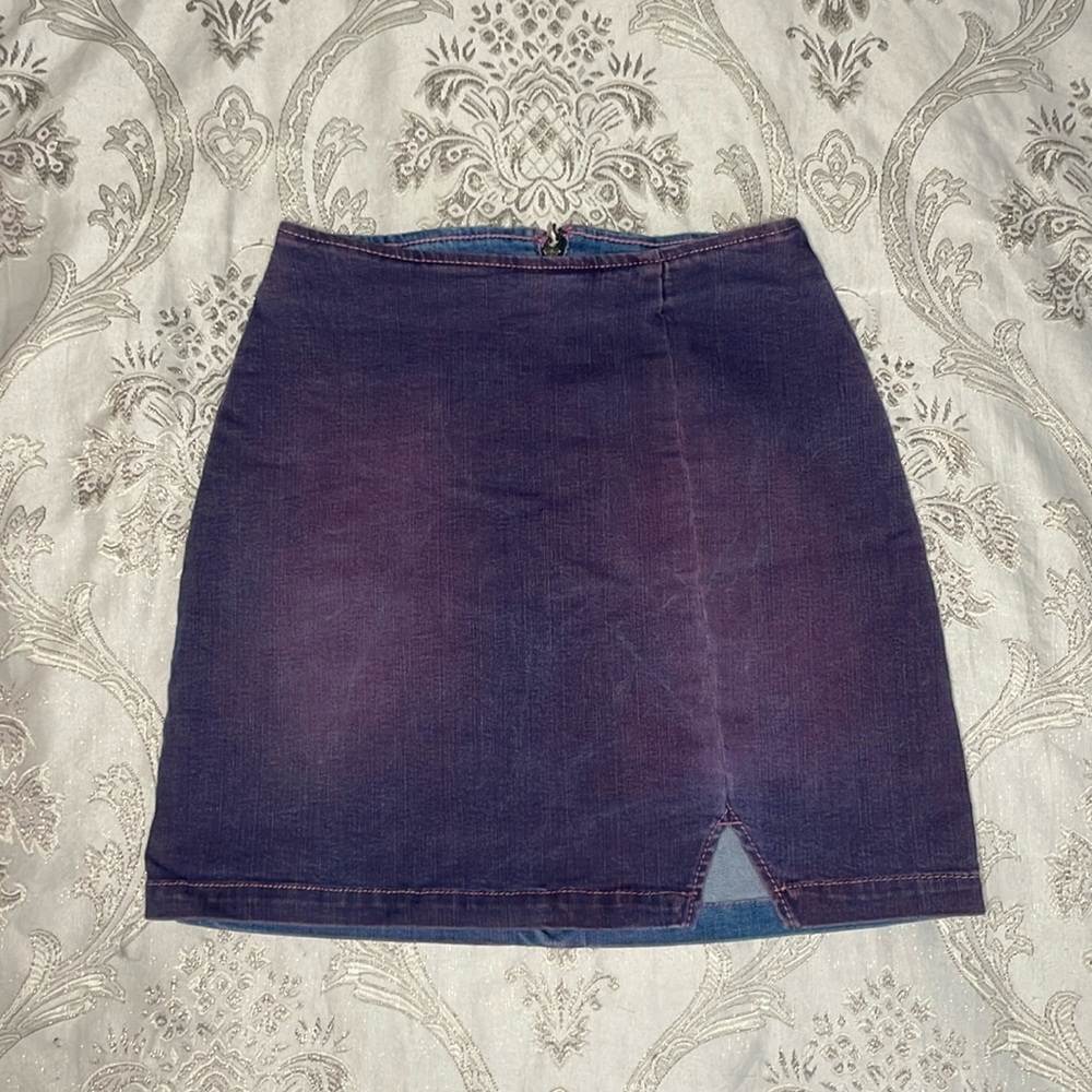 Purple Jean Mini Skirt